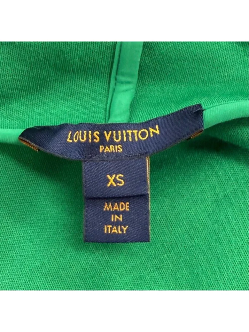 Louis Vuitton Lining Silk 100% L Monogram Zip UP Hoodie Green XS